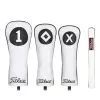 Titleist White & Black Leather Headcovers TA20TASCWB